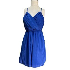 Anthropologie Maude Womens Semi Sheer Blue Above Knee Dress Size M